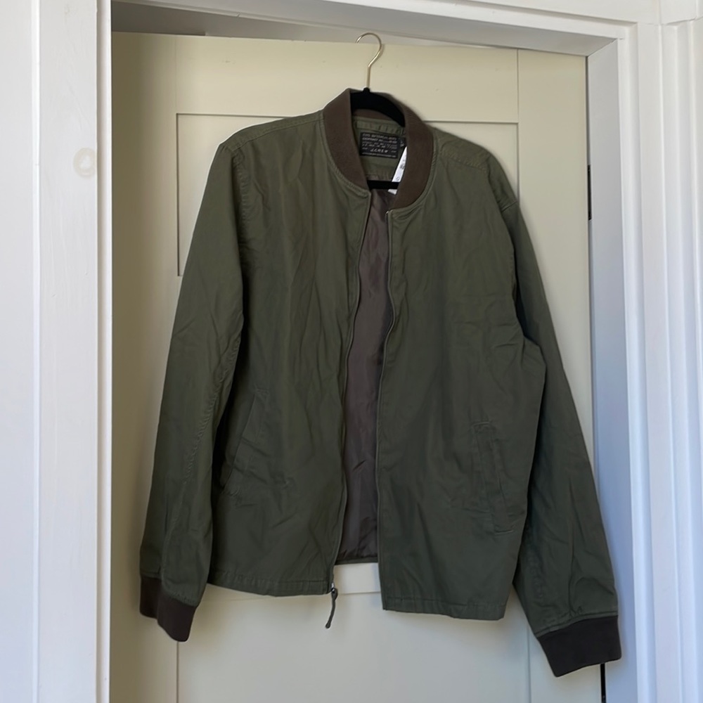 NWT J. Crew Men’s Everyday Bomber Jacket - Vintage Olive Green